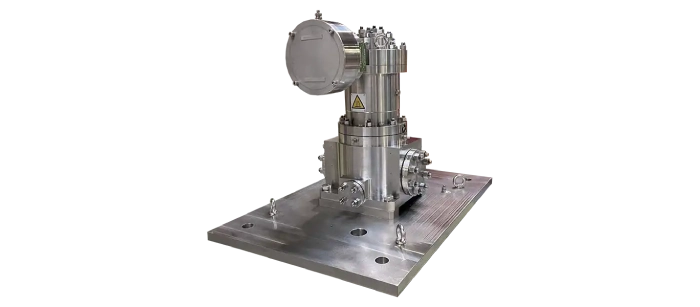 Single stage vertical inline canned motor pump for loaded and chemically polluted effluents