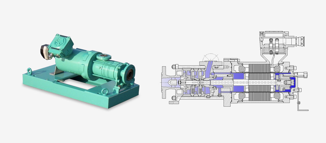 Manufacturer of industrial pumps, canned motor pump under section lift conditions